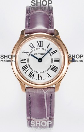 Ronde Louis Cartier Super Clone 29MM Rose Gold Watch in Swiss Quartz Movement
