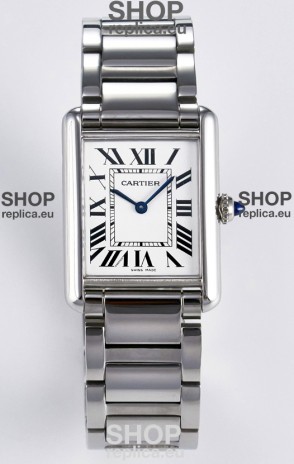 Tank Must De Cartier Super Clone Swiss Replica Watch 33.7MM White Dial
