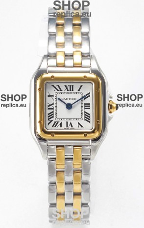 Cartier PANTHERE 22MM Super Clone Edition Watch 2 Tone Yellow Gold White Dial
