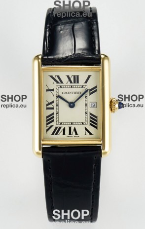 Tank Must Cartier Super Clone Edition 33.7 Watch in Yellow Gold Casing 