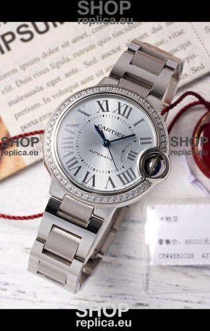 Ballon De Cartier Swiss Automatic Steel Dial Mirror Quality 33MM in Stainless Steel 