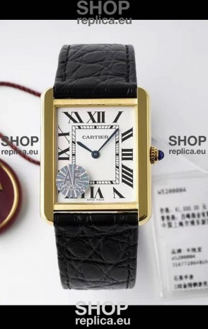 Cartier Tank Solo Swiss Quartz Watch in Yellow Gold Plating Casing - 27MM Wide