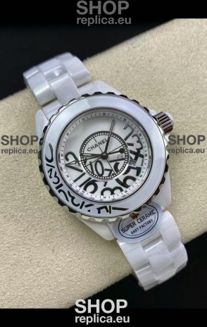 Chanel J12 Ladies White Ceramic Casing White Dial Watch 1:1 Mirror Replica Watch