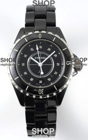 Chanel J12 Ladies Black Ceramic Casing Watch 1:1 Mirror Replica Watch 