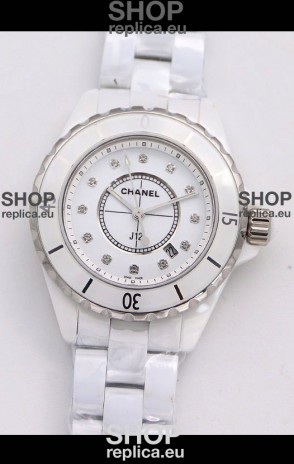 Chanel J12 Ladies White Ceramic Casing Watch 1:1 Mirror Replica Watch 