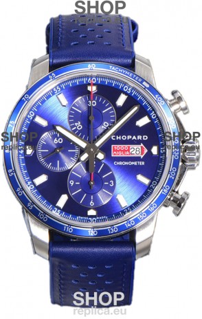 Chopard Mille Miglia GTA Chronograph Blue Dial - Steel Casing 1:1 Mirror Replica Watch 