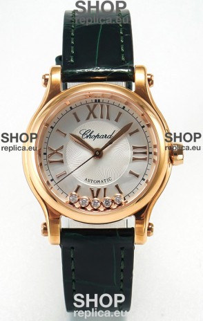 Chopard Happy Sport Swiss Automatic Replica Watch - Rose Gold Casing - 30MM 