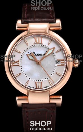 Chopard Imperiale White Dial Swiss Automatic Replica Watch in Rose Gold Case 904L Steel 