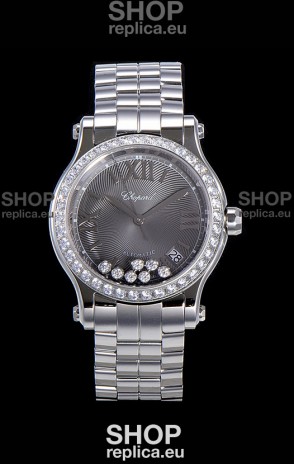 Chopard Happy Sport 1:1 Mirror Swiss Automatic Replica Watch 36MM in 904L Steel Casing Grey Dial