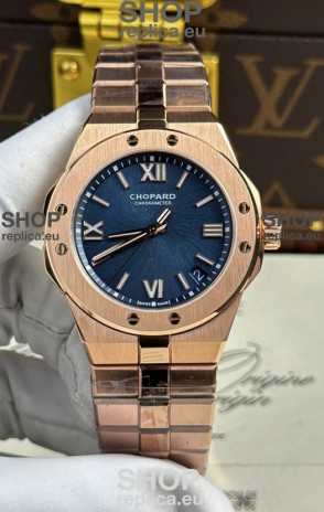 Chopard Alpine Eagle Rose Gold Blue Dial Super Clone Replica Watch 