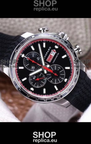 Chopard Classic Racing Chronograph 1:1 Mirror Replica Watch in Steel Casing - Black Dial 
