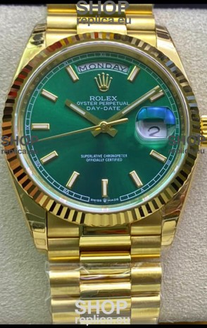 Rolex Day Date 118238 Presidential 18K Yellow Gold Watch 36MM - Green Dial 1:1 Mirror Quality