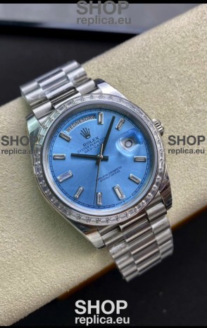 Rolex Day Date Presidential M228396TBR-0002 904L 40MM - Ice Blue Dial 1:1 Mirror Quality Watch