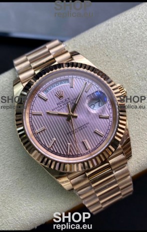 Rolex Day Date 40MM M228235-0005 1:1 Rose Gold in Champange Dial 1:1 Mirror Replica Watch