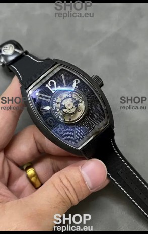 Franck Muller Curvex Grand Central Tourbillon Black Carbon Casing Watch in 1:1 Mirror Replica Watch 