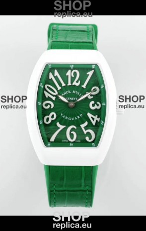 Franck Muller Vanguard Yachting V32 Ceramic Casing Green Dial/Strap Swiss Replica Watch 