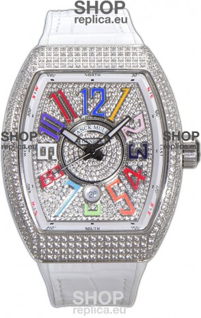 Franck Muller Vanguard V45 Diamonds Dial/Casing - Color Dreams Markers Swiss Watch 