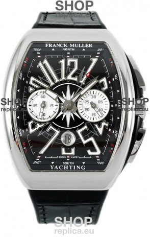 Franck Muller Vanguard V45 Chronograph 904L Steel Black Dial Swiss Watch