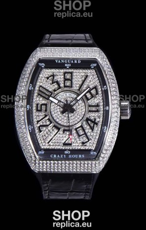 Franck Muller Vanguard Crazy Hours Edition Swiss Replica Watch - Black Numerals