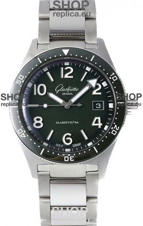Glashütte SeaQ Divers Edition 1:1 Superclone Swiss Replica Watch Green Dial 