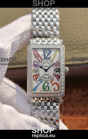 Franck Muller Long Island Pink Stainless Steel Swiss Watch in Swiss Quartz Movement