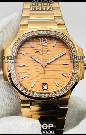 Patek Philippe Nautilus 7118/1200R-010 35MM 1:1 Mirror Swiss Replica Watch in Rose Gold