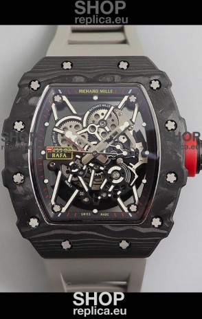 Richard Mille RM35-02 Rafael Nadal Forged Carbon Case with Grey Strap - 1:1 Super Swiss Quality