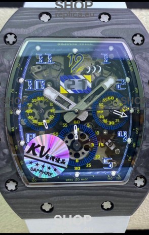 Richard Mille RM011 Felipe Massa 1:1 Mirror Quality One Piece Black Forged Carbon Case Watch
