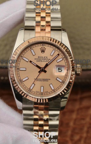 Rolex Datejust 36MM ETA-3135 Movement Swiss Replica in 904L Two Tone Brown Dial