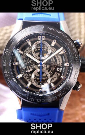 Tag Heuer Carrera Heuer 01 Swiss Replica Watch in Blue Strap 45MM 