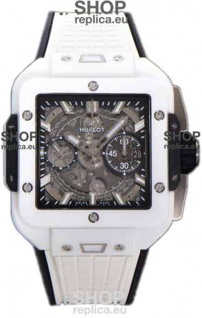 Hublot Square Bang Unico White Ceramic Casing Chronograph Watch 1:1 Mirror Replica