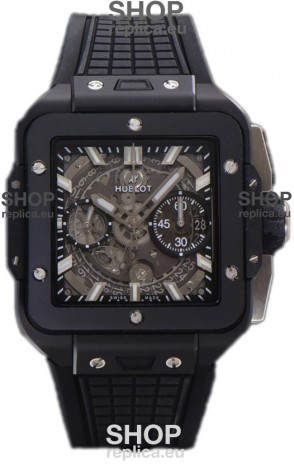 Hublot Square Bang Unico Black Ceramic Casing Chronograph Watch 1:1 Mirror Replica