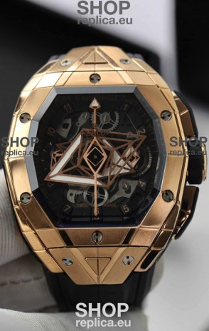 Hublot Spirit of Bang Sang Bleu Edition Rose Gold Swiss Replica Watch 