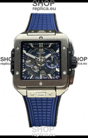 Hublot Square Bang Unico Titanium Blue Chronograph Watch 1:1 Mirror Replica