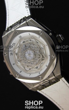 Hublot Big Bang Sang Bleu 45MM Stainless Steel White Dial Swiss Replica Watch 