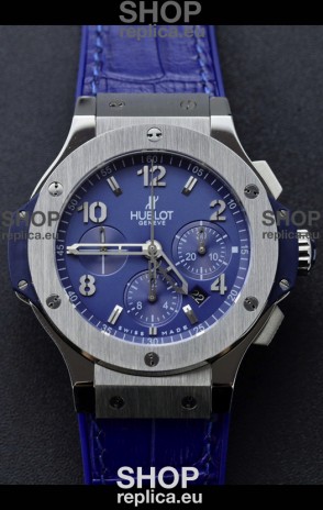 Hublot Super Clone Big Bang Edition Watch in Titanium Casing Blue Dial 1:1 Mirror Replica