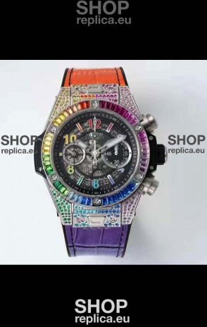 Hublot Big Bang UNICO Stainless Steel Rainbow Swiss 1:1 Mirror Replica Watch