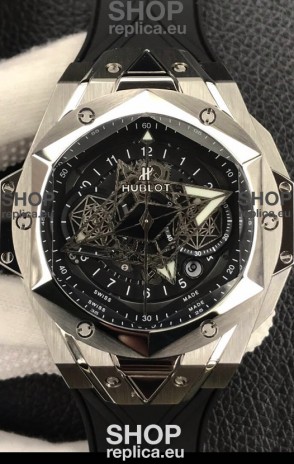 Hublot Big Bang Sang Bleu II 45MM 1:1 Mirror Replica Stainless Steel Watch