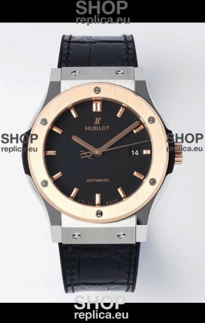 Hublot Classic Fusion Two Tone Black Dial 42MM Swiss Replica Watch 1:1 Mirror Quality