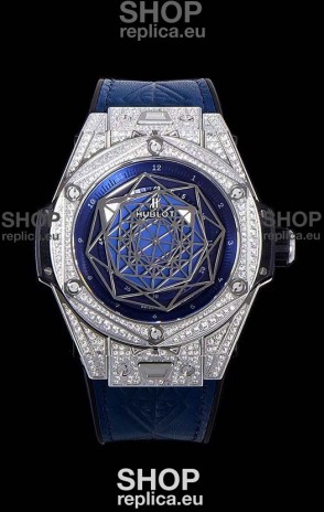 Hublot Big Bang One Click Sang Bleu 1:1 Mirror Replica in Stainless Steel Casing 45MM - Blue Dial