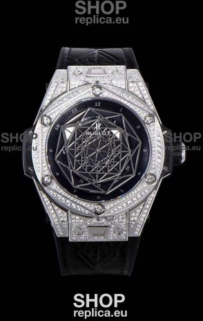 Hublot Big Bang One Click Sang Bleu 1:1 Mirror Replica in Stainless Steel Casing 45MM - Black Dial