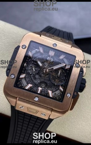 Hublot Square Bang Unico Rose Gold Titanium Chronograph Watch 1:1 Mirror Replica
