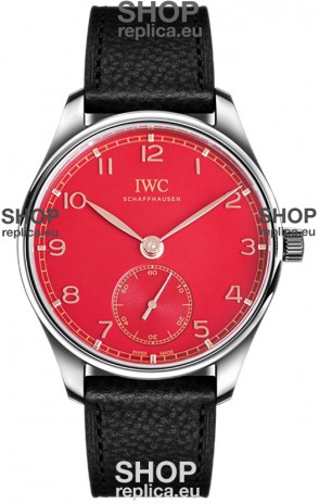 IWC Portugieser Automatic 40 IW3583 Red Dial in Stainless Steel 1:1 Mirror Replica Watch 