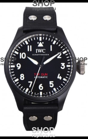 IWC Big Pilot's IW326906 Top Gun Edition 43MM Leather Strap Ceramic Swiss Replica