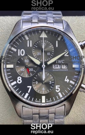 IWC Pilot Chronograph Edition Grey Dial in 904L Steel Casing 1:1 Mirror Replica Watch