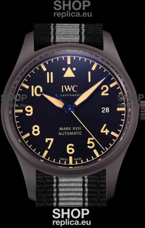 IWC Pilot's MARK XVIII Heritage 1:1 Swiss Watch 904L Steel Casing Black Matte Finishing