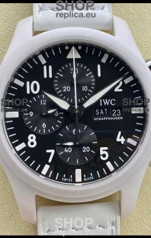IWC Pilot's Chronograph Top Gun Ceramic IW389105 1:1 Mirror Replica in Black Dial