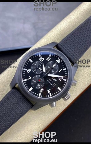 IWC Pilot's Chronograph Top Gun Ceramic IW389101 1:1 Mirror Replica in Black Dial