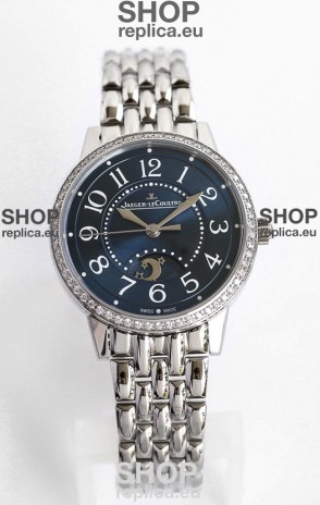 Jaeger-LeCoultre Rendez-Vous Steel Night & Day 1:1 Mirror Steel Case Blue Dial