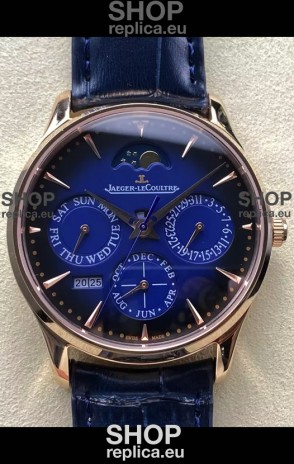 Jaeger LeCoultre Super Clone Master Ultra-Thin Perpetual Calendar Blue Dial Watch
